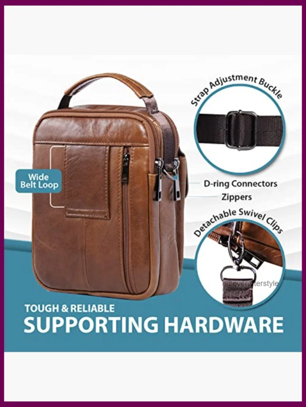 Genuine Leather Phone Pouch for Belt Crossbody Purse Fanny Pack